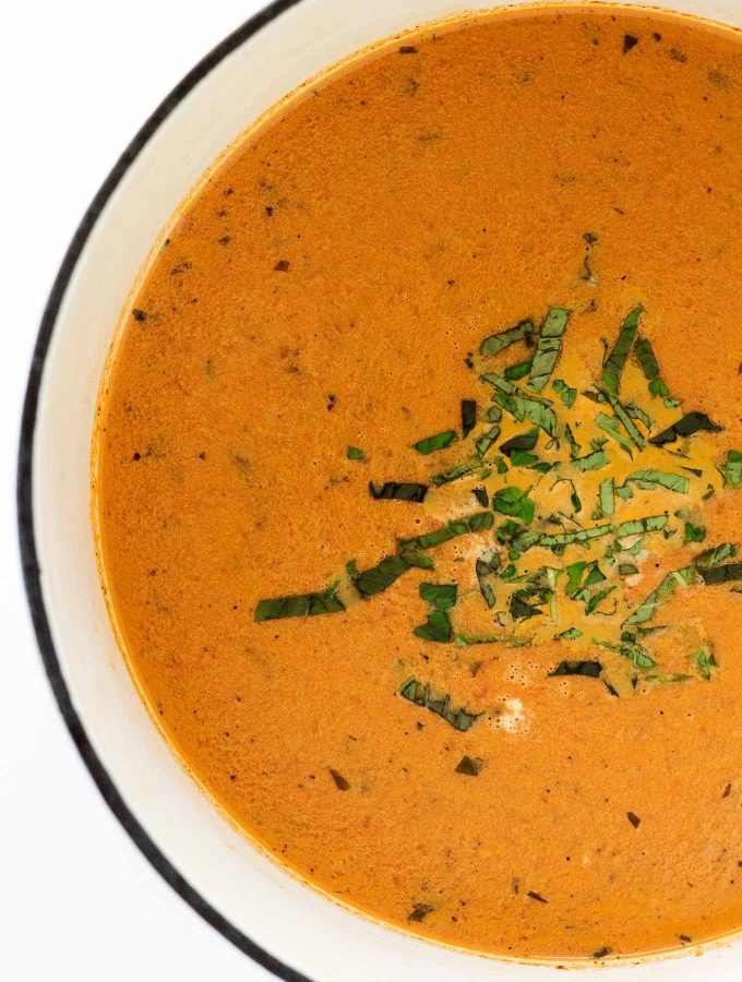 15 Minute Fire-Roasted Creamy Tomato Soup