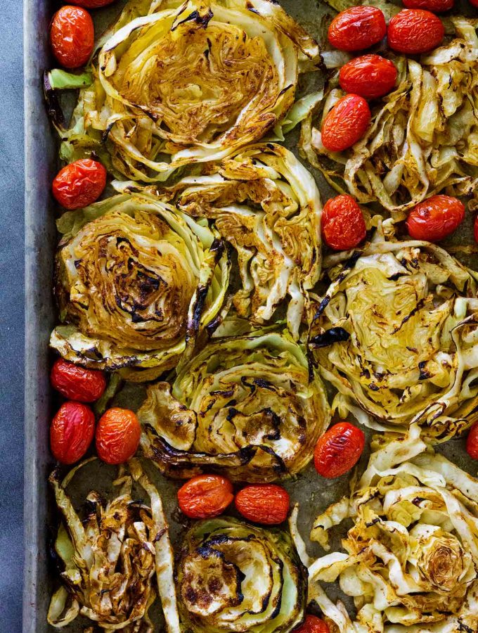 Roasted Cabbage with Tomatoes