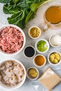 Ingredients for Subgum Wonton Soup