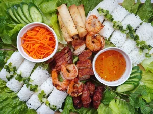 banh hoi tom neuong grilled shsrimps with vermacilli