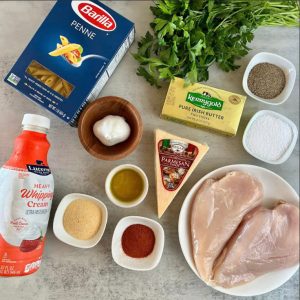 Chicken Alfredo Linguine Pasta Ingredients