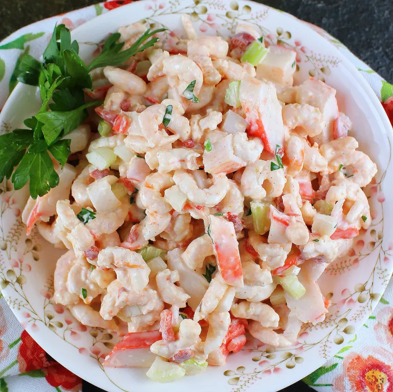 Orange Sauce Glazed Shrimp a Mock Crab Salad