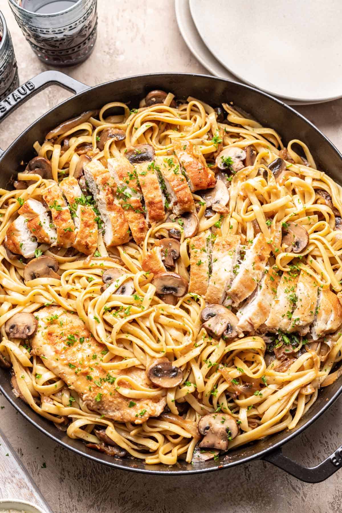 chicken marsala with fettuccine